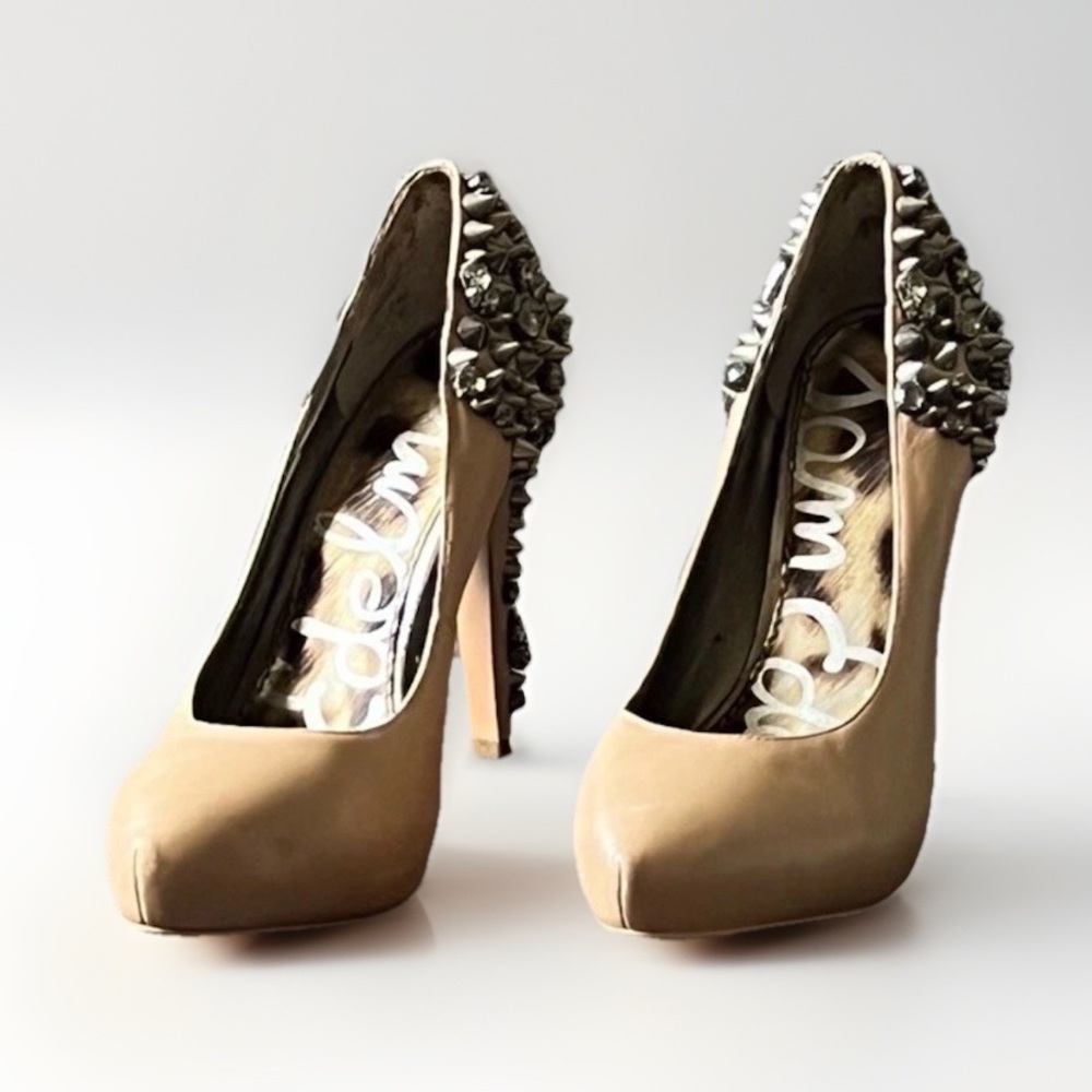 Sam Edelman LORISSA Leather Studded Heels - Picture 5 of 9